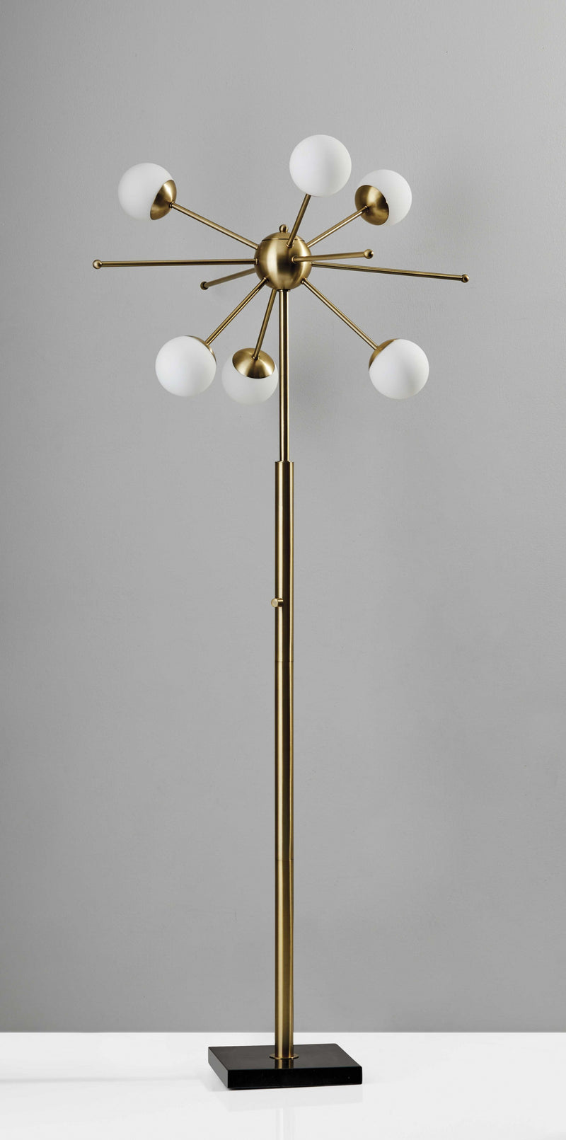 Orbital Sphere Brass Metal LED Floor Lamp By Homeroots | Floor Lamps | Modishstore