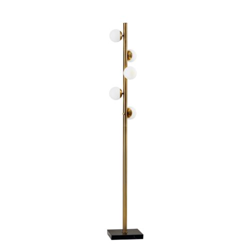 Swirled Sphere Brass Metal LED Floor Lamp By Homeroots | Floor Lamps | Modishstore - 2