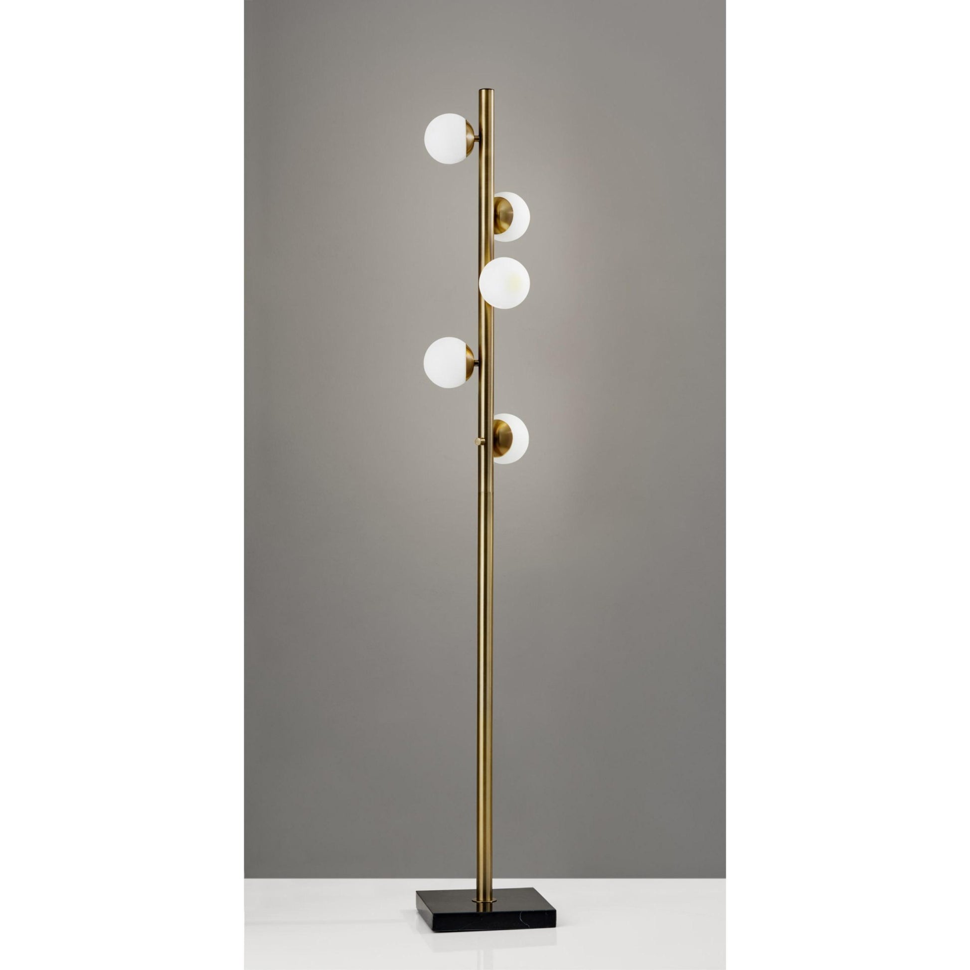 Swirled Sphere Brass Metal LED Floor Lamp By Homeroots | Floor Lamps | Modishstore - 3