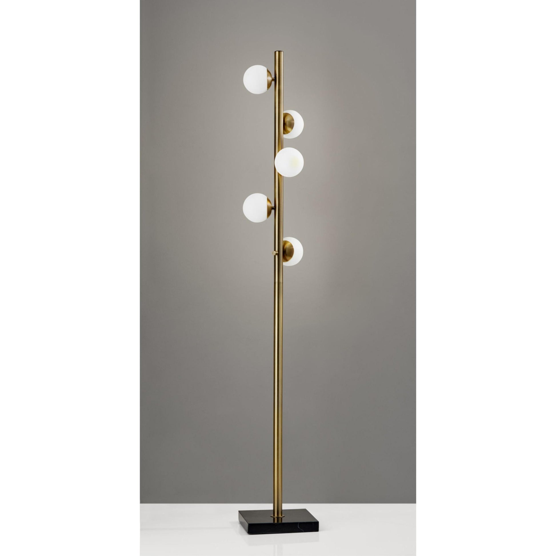 Swirled Sphere Brass Metal LED Floor Lamp By Homeroots | Floor Lamps | Modishstore - 4