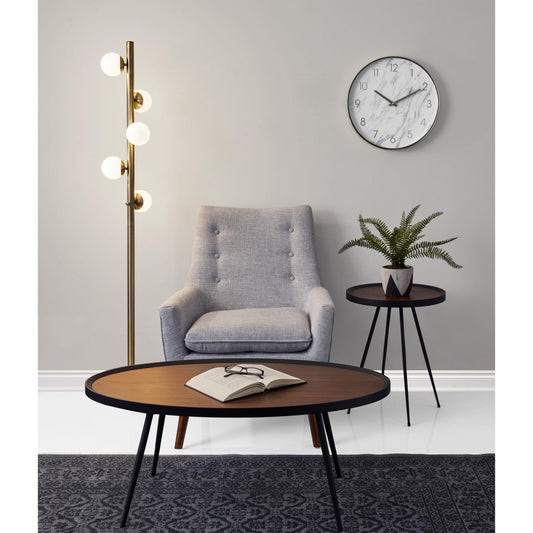 Swirled Sphere Brass Metal LED Floor Lamp By Homeroots | Floor Lamps | Modishstore - 4