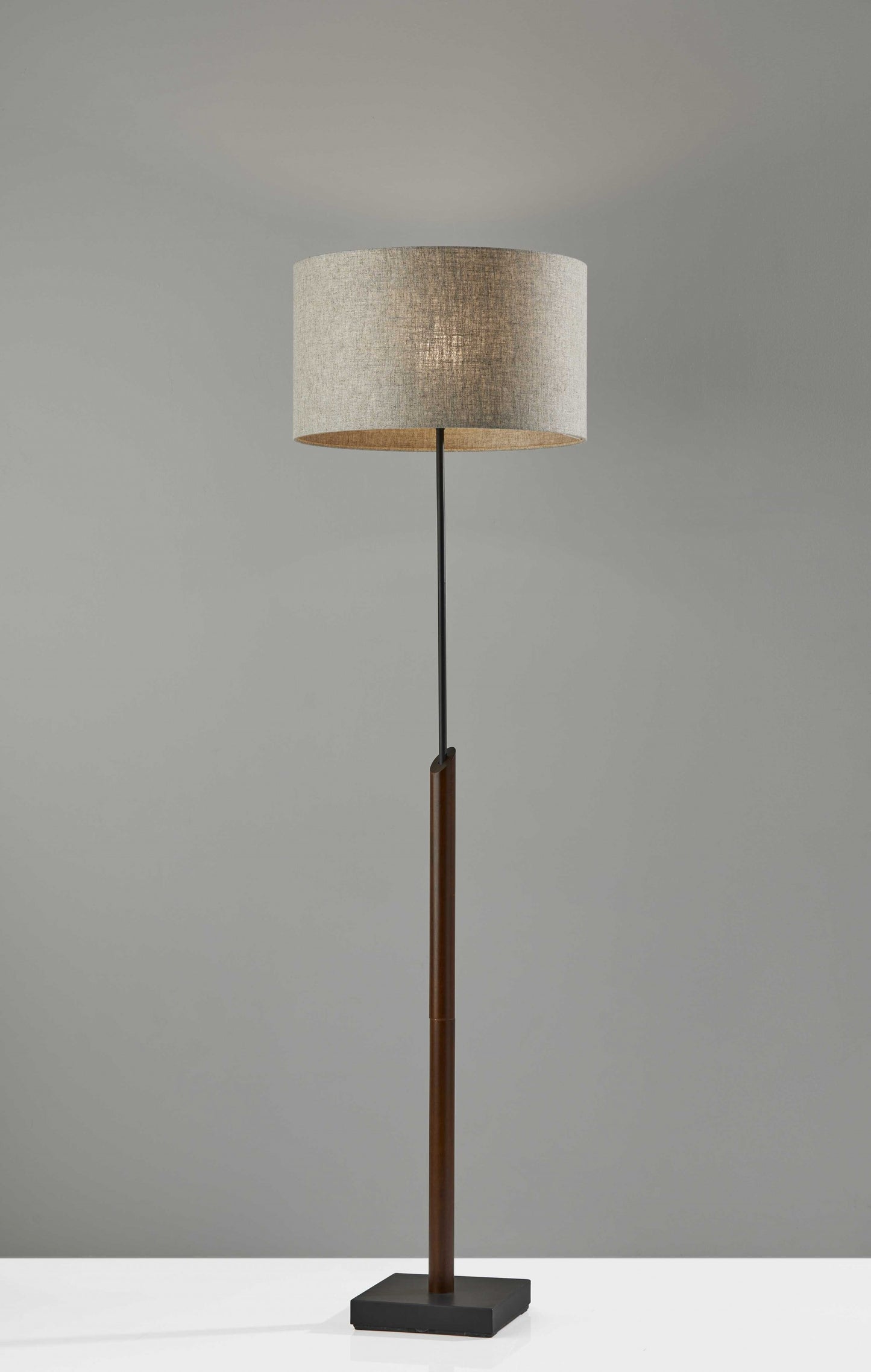 Sculptural Wood Floor Lamp with Black Metal Accents By Homeroots | Floor Lamps | Modishstore