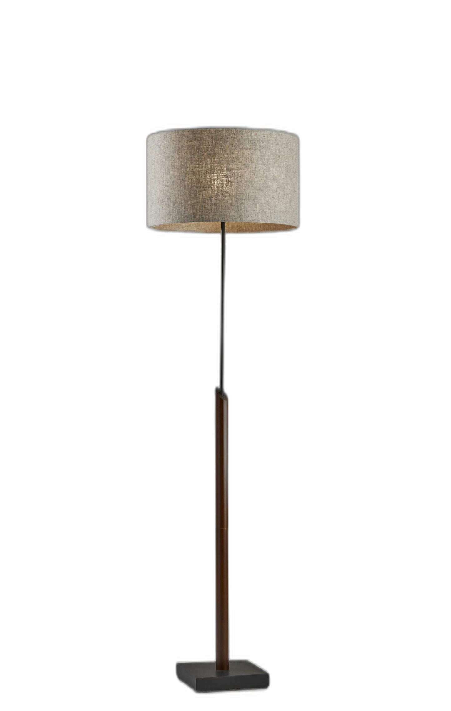 Sculptural Wood Floor Lamp with Black Metal Accents By Homeroots