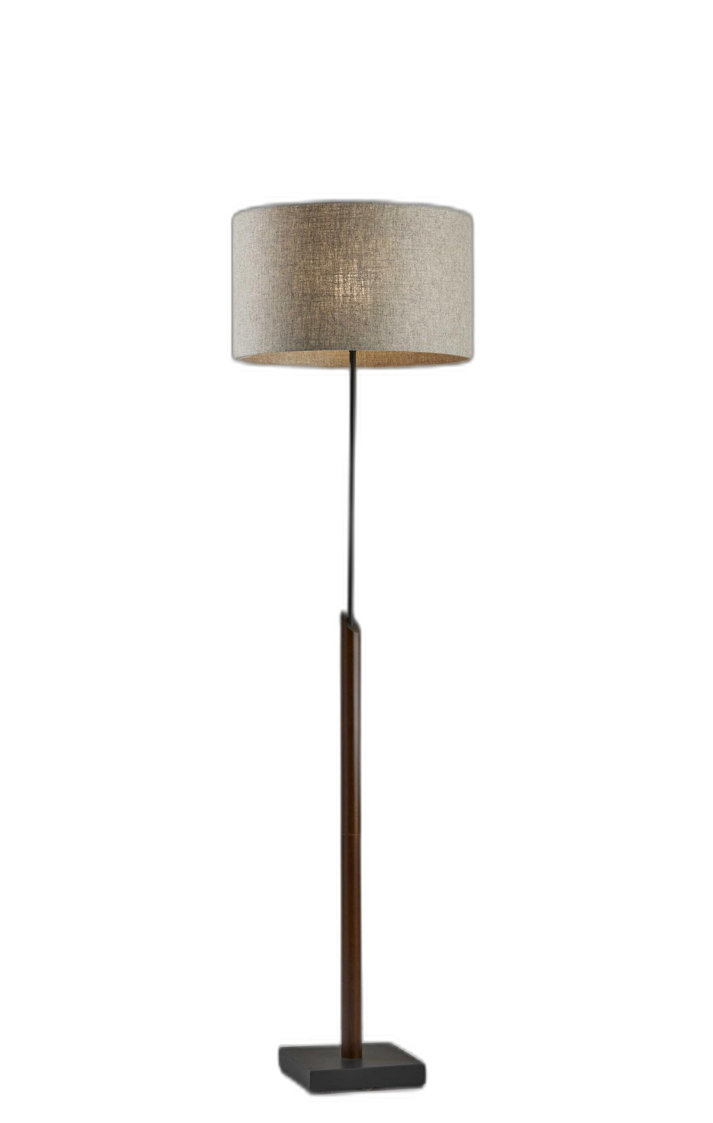 Sculptural Wood Floor Lamp with Black Metal Accents By Homeroots | Floor Lamps | Modishstore - 2