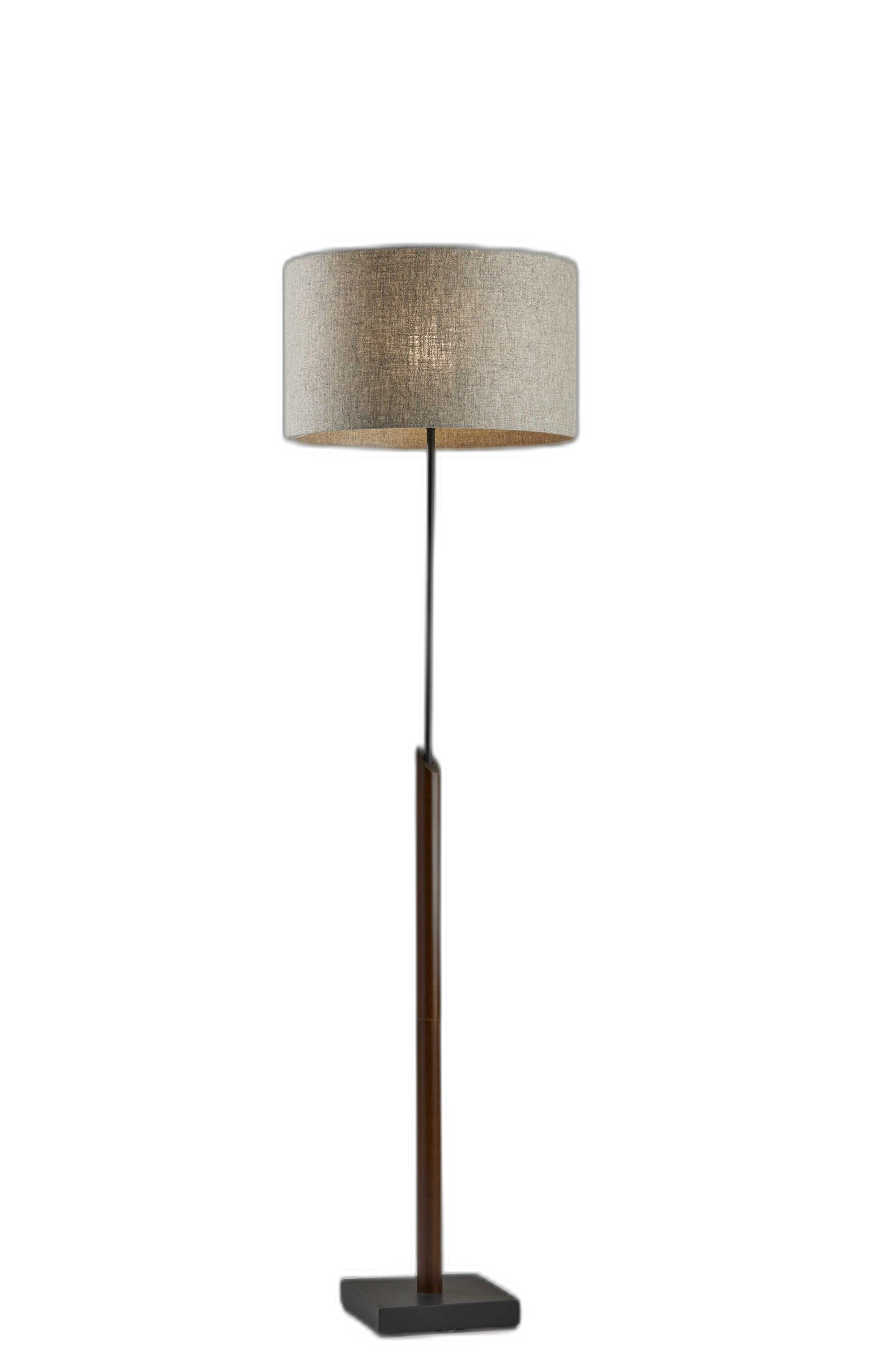 Sculptural Wood Floor Lamp with Black Metal Accents By Homeroots | Floor Lamps | Modishstore - 2