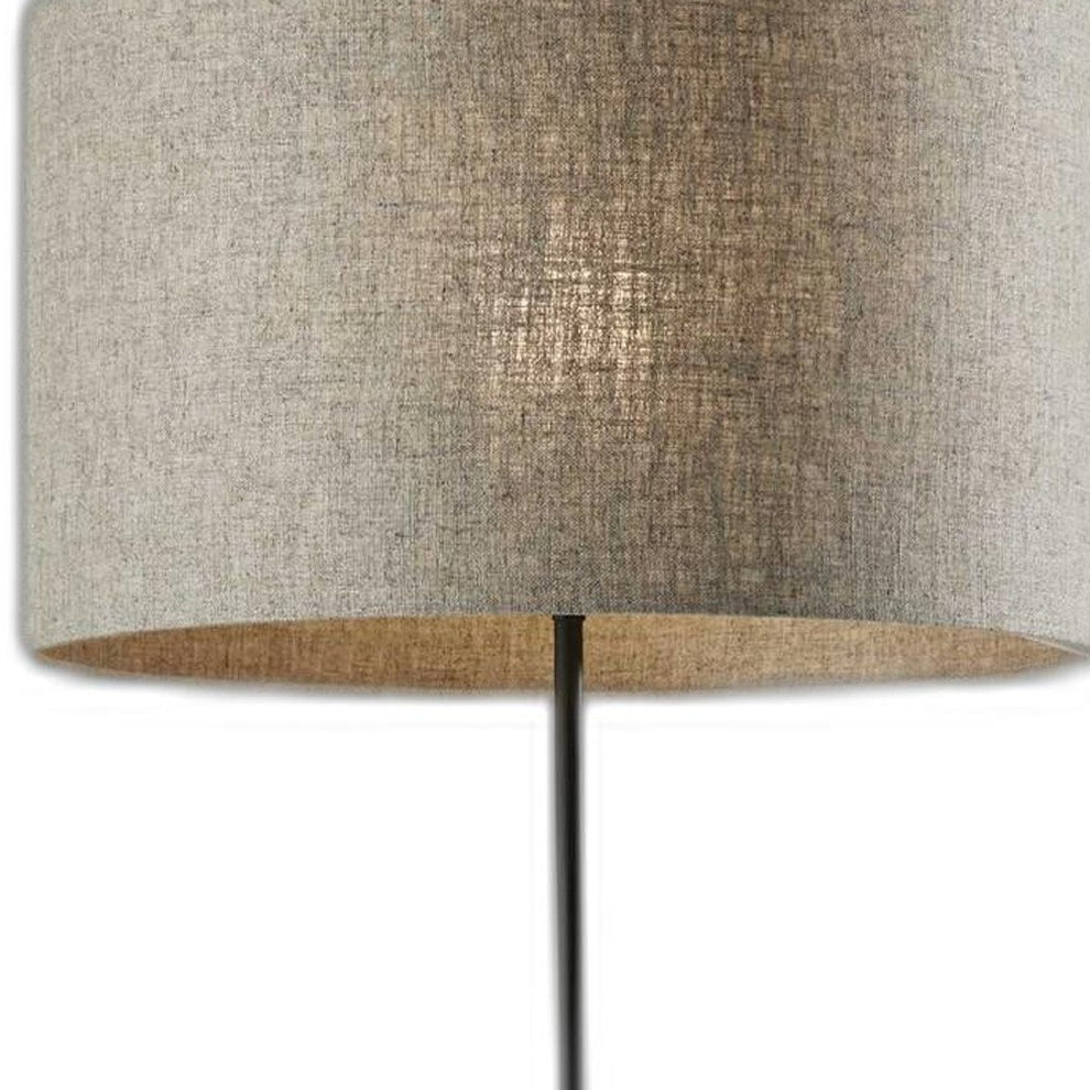 Sculptural Wood Floor Lamp with Black Metal Accents By Homeroots | Floor Lamps | Modishstore - 3