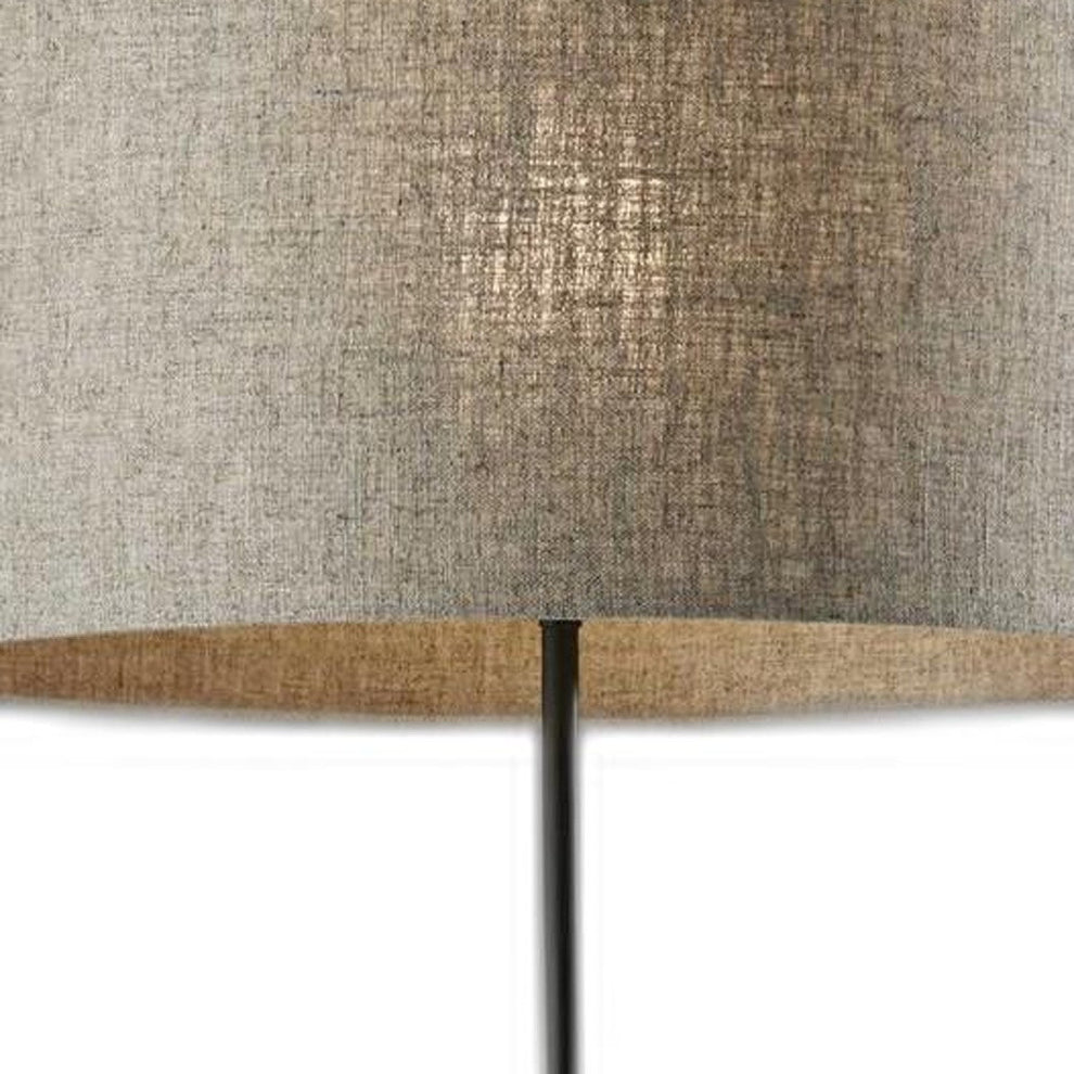 Sculptural Wood Floor Lamp with Black Metal Accents By Homeroots | Floor Lamps | Modishstore - 4