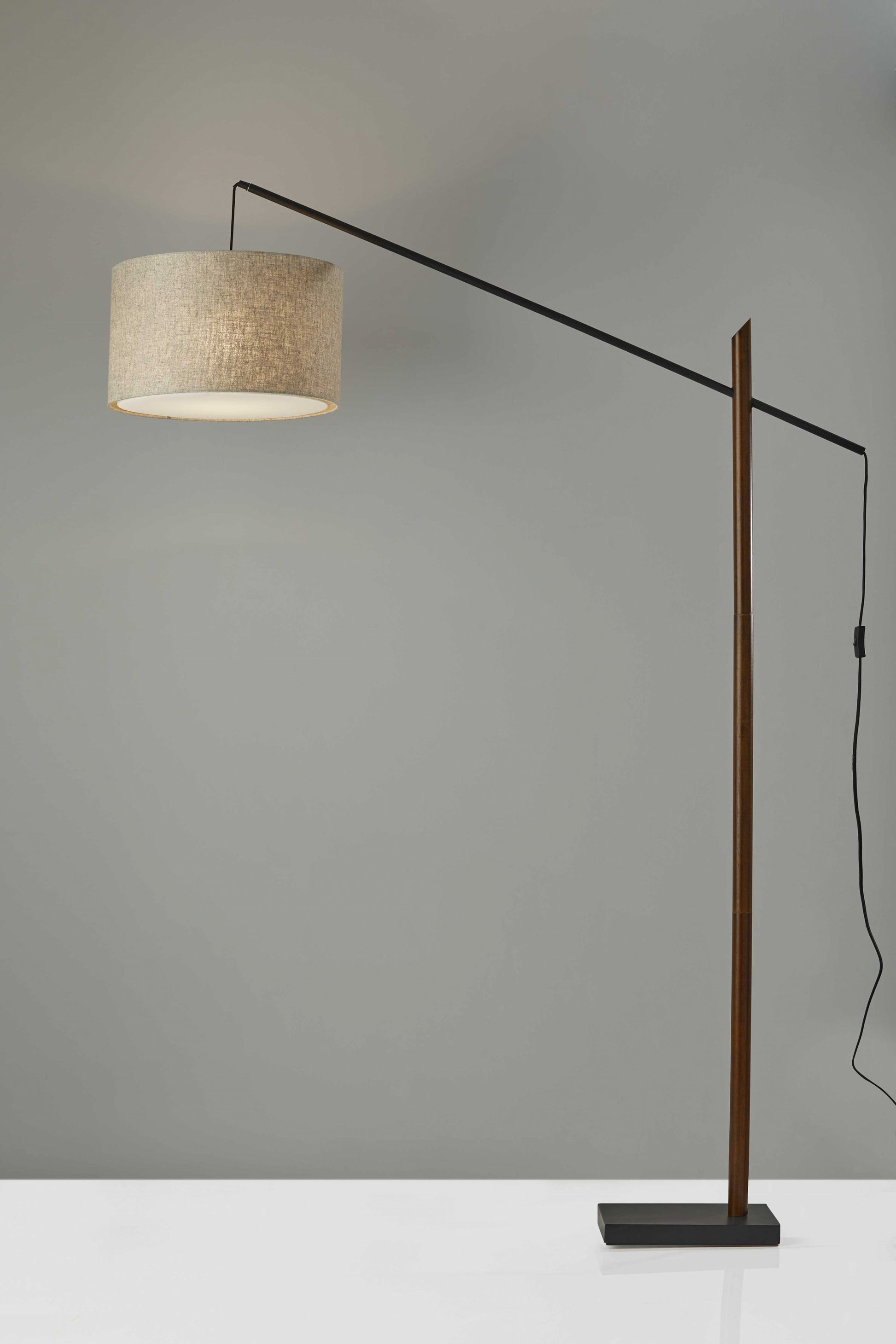 Sculptural Wood Floor Lamp with Adjustable Black Metal Arm By Homeroots | Floor Lamps | Modishstore - 4