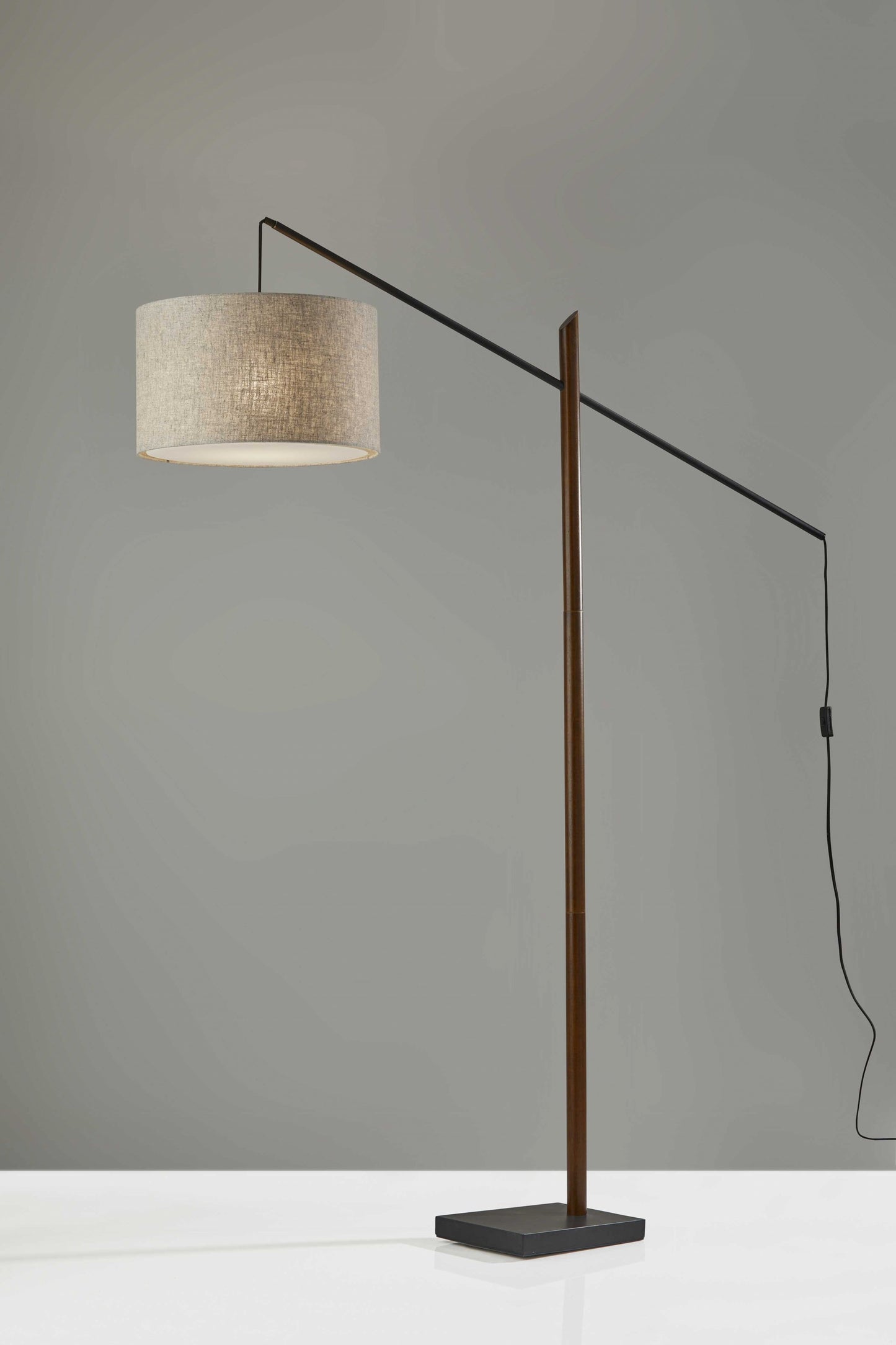 Sculptural Wood Floor Lamp with Adjustable Black Metal Arm By Homeroots | Floor Lamps | Modishstore - 6