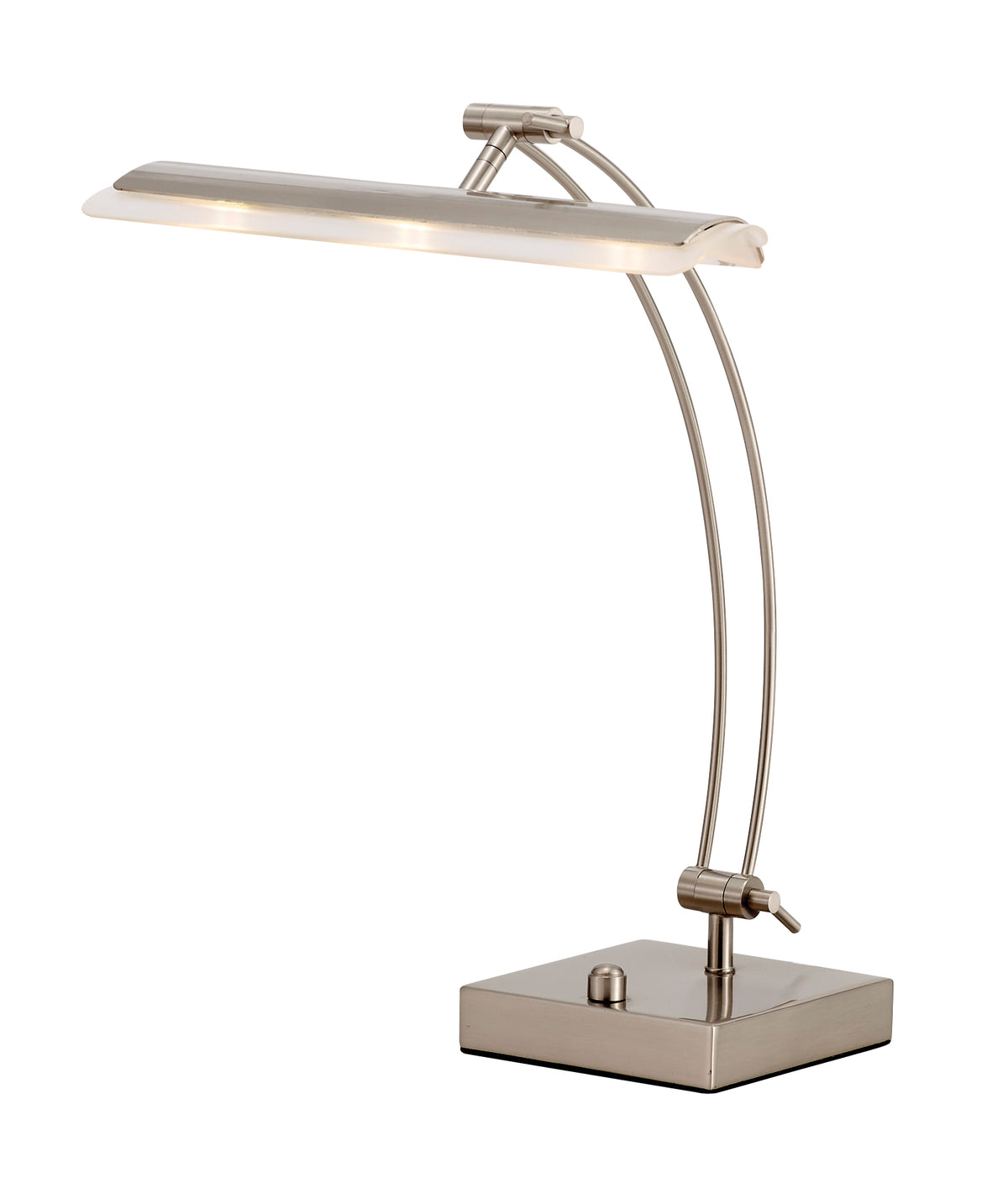 Wide Angle Adjustable Brushed Steel Metal LED Desk Lamp By Homeroots | Desk Lamps | Modishstore