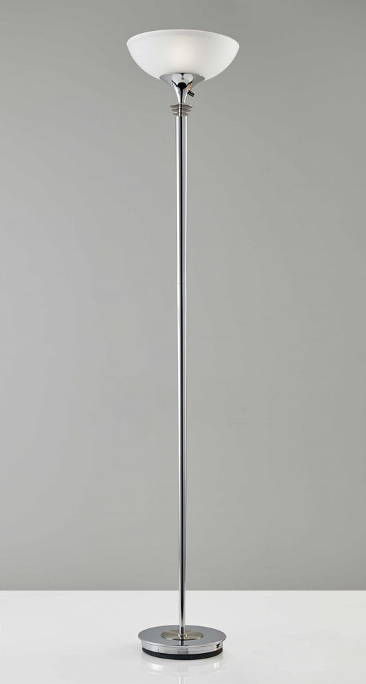 Modern Chrome Thick Pole Torchiere Floor Lamp | Floor Lamps | Modishstore