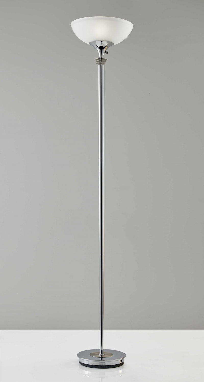 Modern Chrome Thick Pole Torchiere Floor Lamp | Floor Lamps | Modishstore