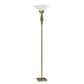 Green Glass Bauble Torchiere Floor Lamp in Burnished Brass Finish By Homeroots | Floor Lamps | Modishstore