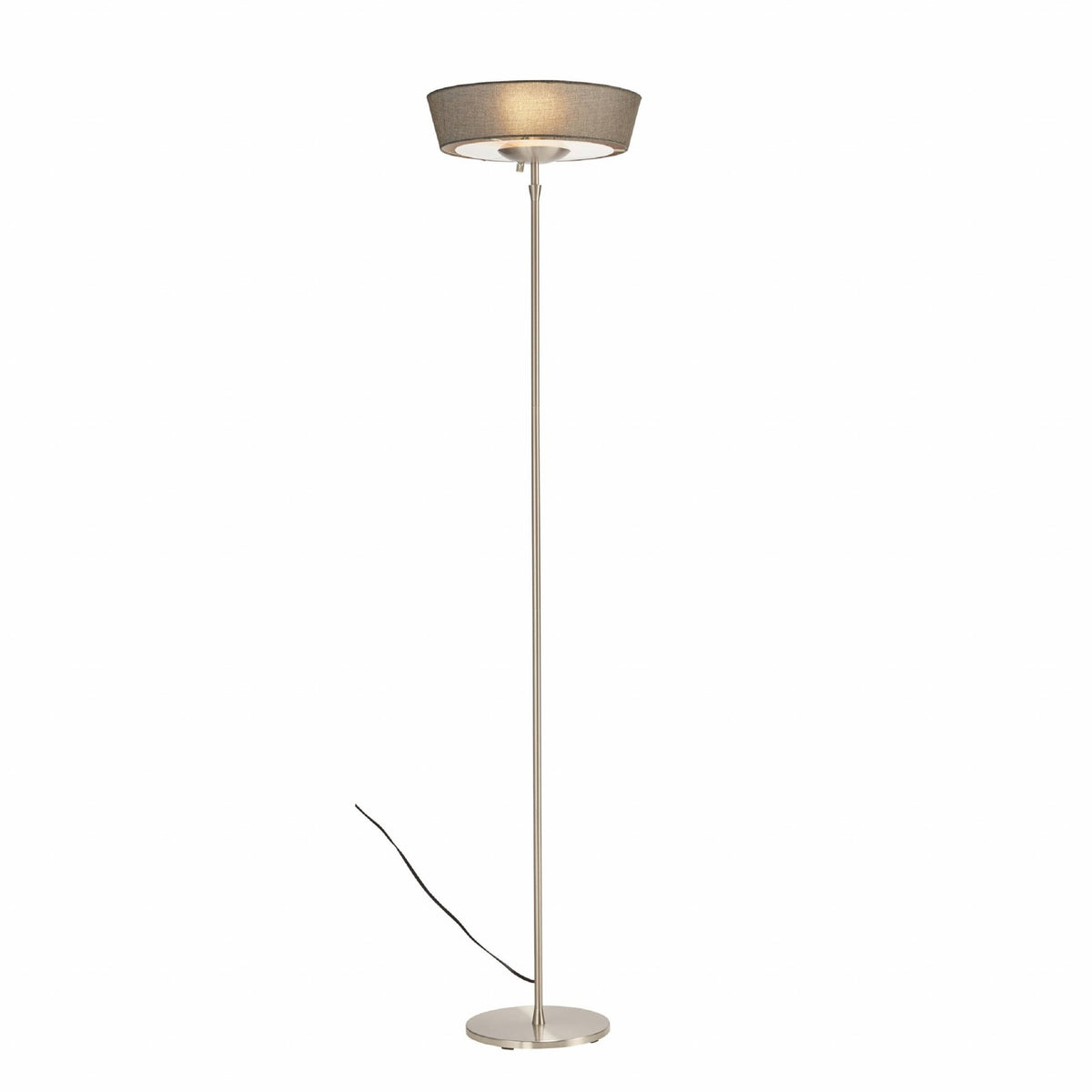 Brushed steel Metal W Torchiere By Homeroots - 372753 | Floor Lamps | Modishstore