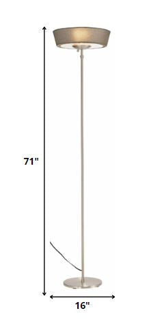 Brushed steel Metal W Torchiere By Homeroots - 372753 | Floor Lamps | Modishstore - 5