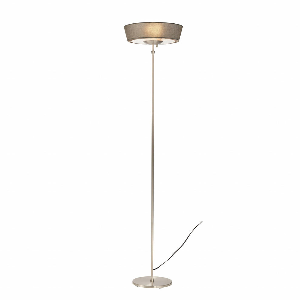 Brushed steel Metal W Torchiere By Homeroots - 372753 | Floor Lamps | Modishstore - 2