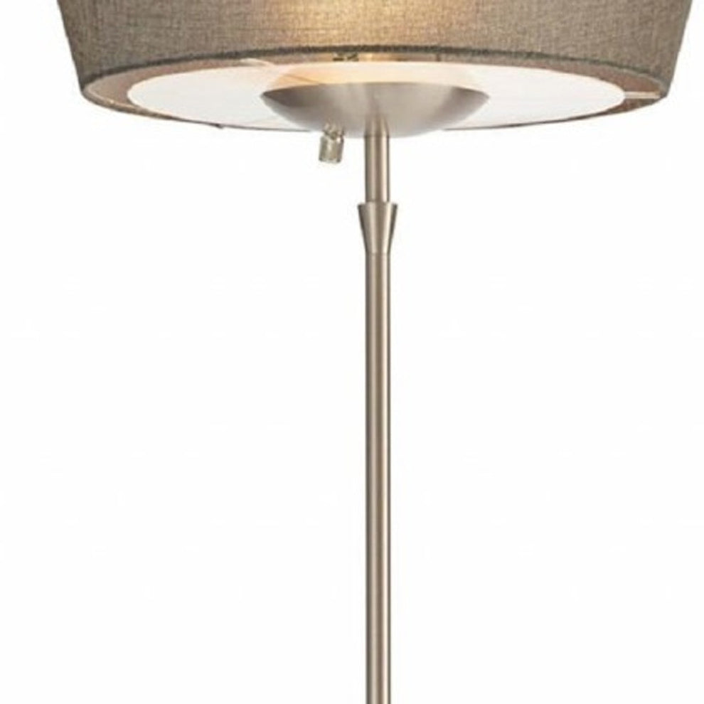 Brushed steel Metal W Torchiere By Homeroots - 372753 | Floor Lamps | Modishstore - 4
