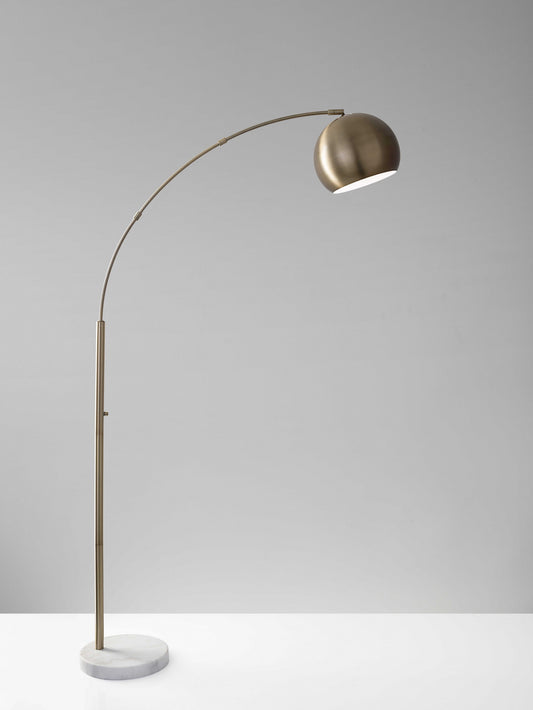Spherical Brass Metal Curved Arm Floor Lamp | Floor Lamps | Modishstore
