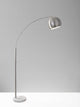 Spherical Brass Metal Curved Arm Floor Lamp | Floor Lamps | Modishstore - 2