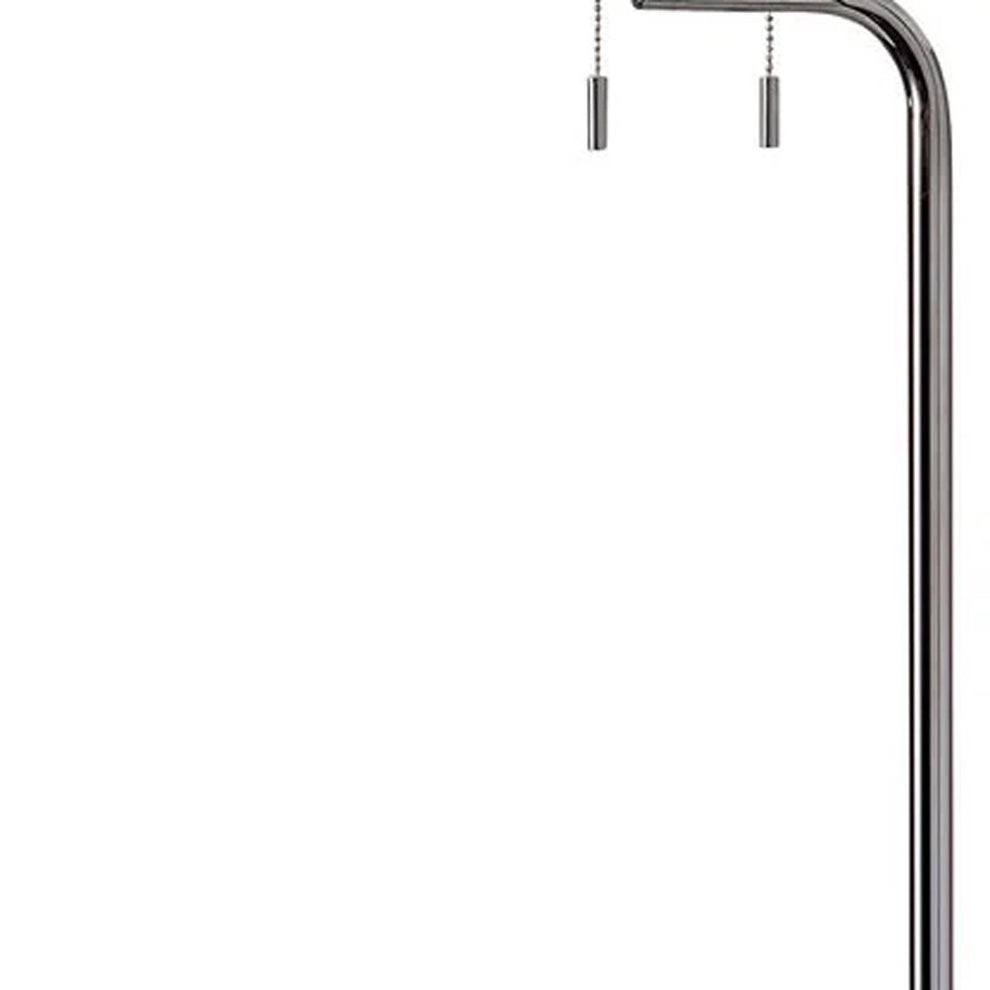 Looped Chrome Floor Lamp with Glass Cocktail Tabletop By Homeroots | Floor Lamps | Modishstore - 2