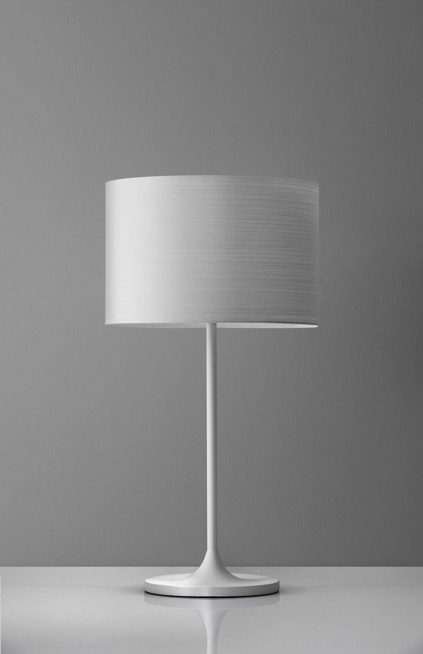 White on White Metal Table Lamp By Homeroots | Table Lamps | Modishstore - 2