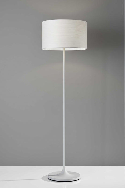 White on White Metal Floor Lamp By Homeroots | Floor Lamps | Modishstore