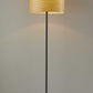 Homespun Wood Grain Floor Lamp with Black Metal Base By Homeroots | Floor Lamps | Modishstore