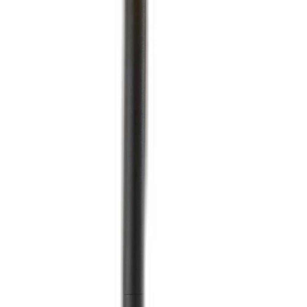 Homespun Wood Grain Floor Lamp with Black Metal Base By Homeroots | Floor Lamps | Modishstore - 2