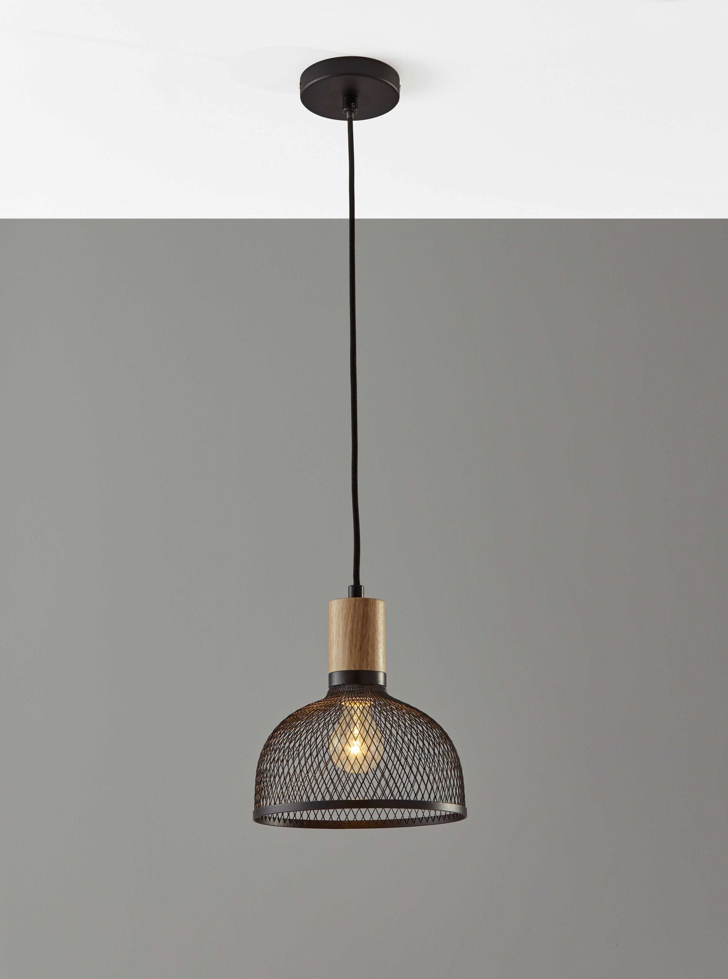 Caged Black Metal Small Ceiling Pendant By Homeroots