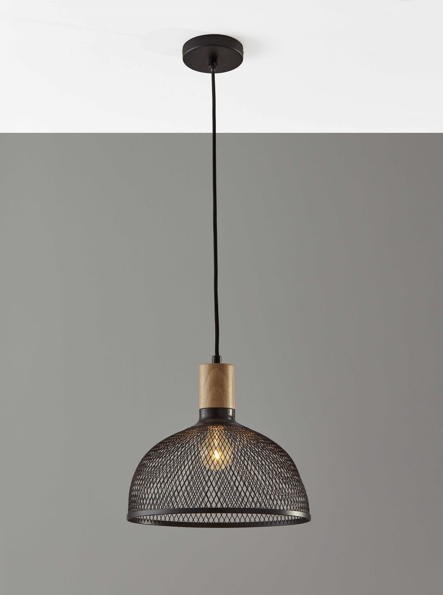 Caged Black Metal Large Ceiling Pendant By Homeroots