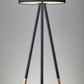 Tripod Floor Lamp Urban Mixed Metal and Wood By Homeroots | Floor Lamps | Modishstore