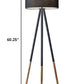 Tripod Floor Lamp Urban Mixed Metal and Wood By Homeroots | Floor Lamps | Modishstore - 5