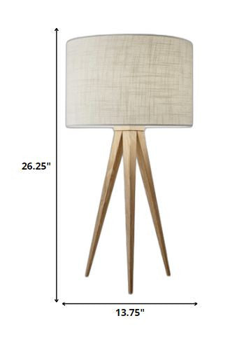 Treble Natural Wood Table Lamp By Homeroots | Table Lamps | Modishstore - 5
