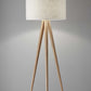 Treble Floor Lamp Three Natural Wood Finish Legs By Homeroots | Floor Lamps | Modishstore