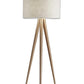 Treble Floor Lamp Three Natural Wood Finish Legs By Homeroots | Floor Lamps | Modishstore - 2