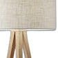 Treble Floor Lamp Three Natural Wood Finish Legs By Homeroots | Floor Lamps | Modishstore - 4