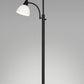 Torchiere Plus Chairside Floor Lamp in Black Metal By Homeroots | Floor Lamps | Modishstore