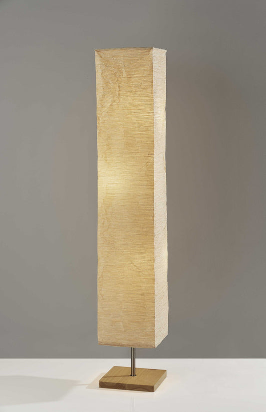 Wildside Paper Shade Floor Lamp with Natural Wood Base By Homeroots