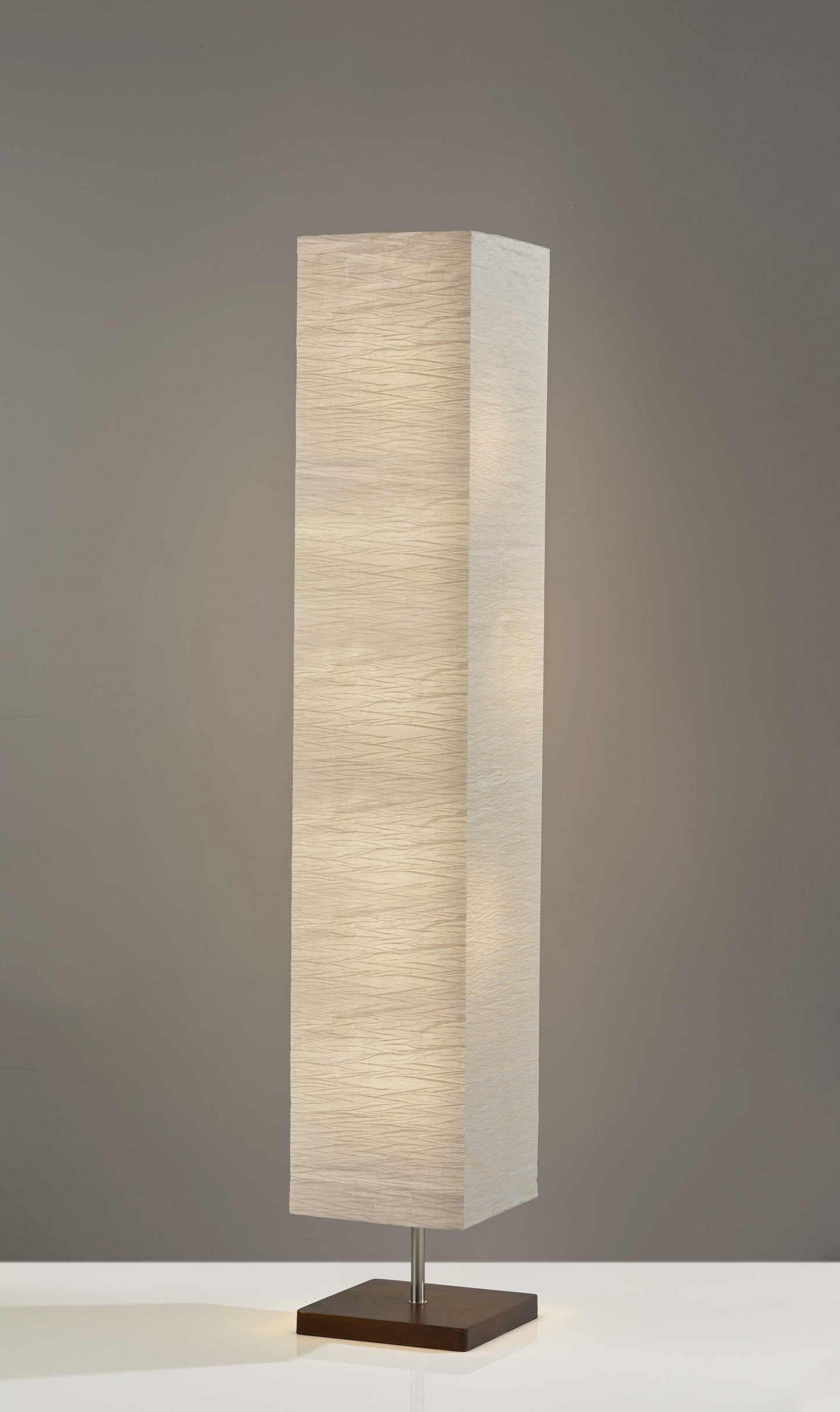 Wildside Paper Shade Floor Lamp with Walnut Wood Base By Homeroots
