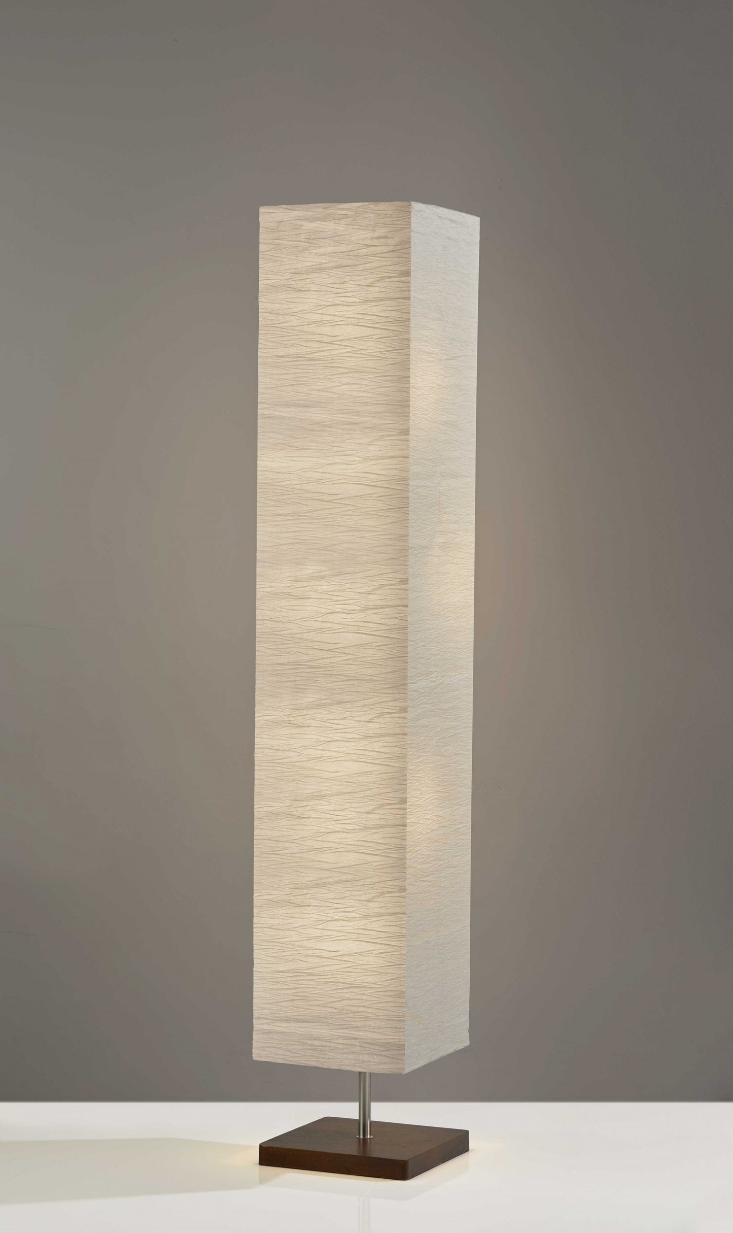 Wildside Paper Shade Floor Lamp with Walnut Wood Base By Homeroots | Floor Lamps | Modishstore