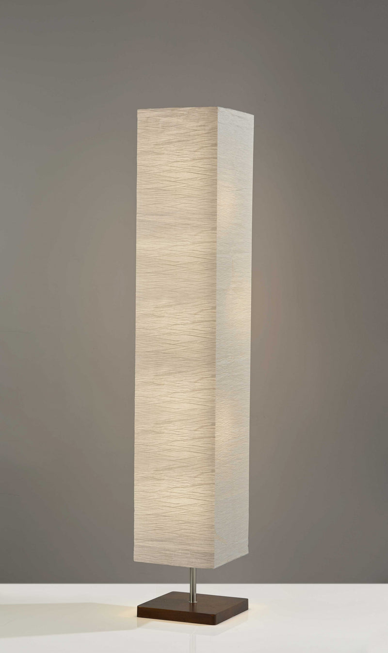 Wildside Paper Shade Floor Lamp with Walnut Wood Base By Homeroots | Floor Lamps | Modishstore