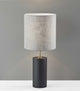 Black Wood Circular Block Table Lamp | Table Lamps | Modishstore