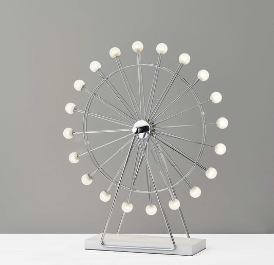 Chrome Ferris Wheel Large Table Lamp By Homeroots | Table Lamps | Modishstore