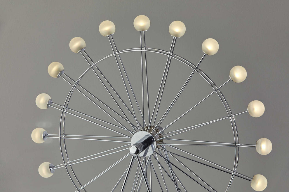 Chrome Ferris Wheel Large Table Lamp By Homeroots | Table Lamps | Modishstore - 3