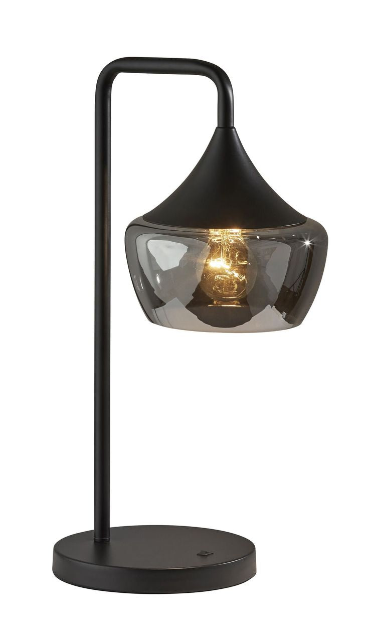 Gnome Smoked Glass Black Metal Table Lamp | Table Lamps | Modishstore - 2