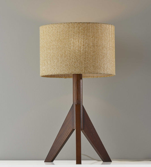 Natural Chunky Tripod Walnut Wood Table Lamp By Homeroots | Floor Lamps | Modishstore