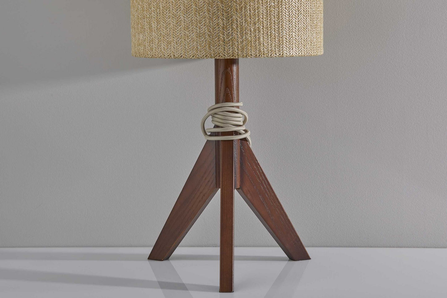 Natural Chunky Tripod Walnut Wood Table Lamp By Homeroots | Floor Lamps | Modishstore - 2