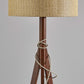 Natural Chunky Tripod Floor Lamp With Walnut Wood By Homeroots | Floor Lamps | Modishstore - 2