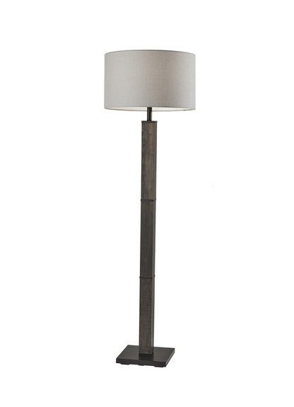 Black Wood Pillar Floor Lamp | Floor Lamps | Modishstore - 2