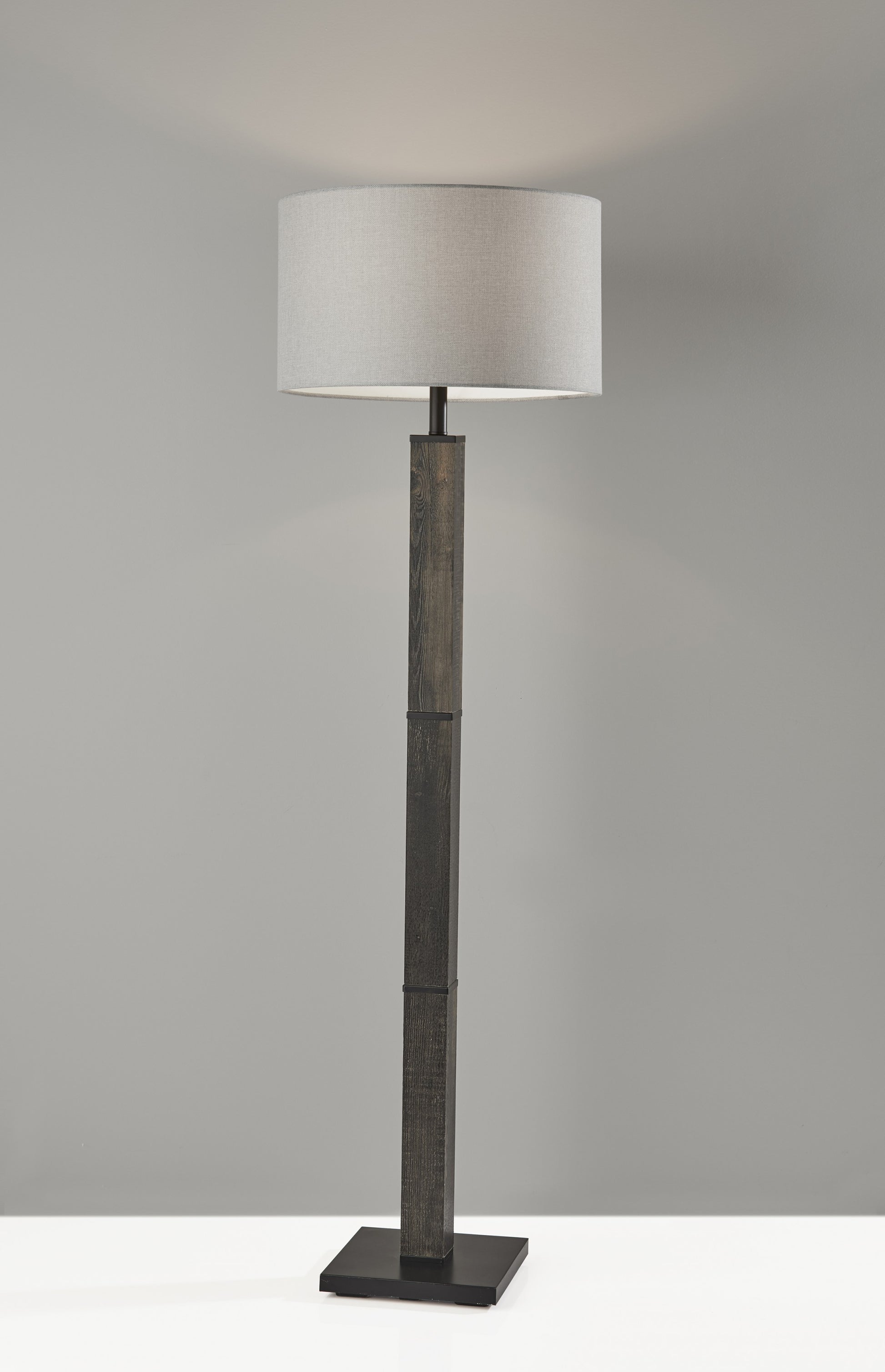 Black Wood Pillar Floor Lamp | Floor Lamps | Modishstore - 3